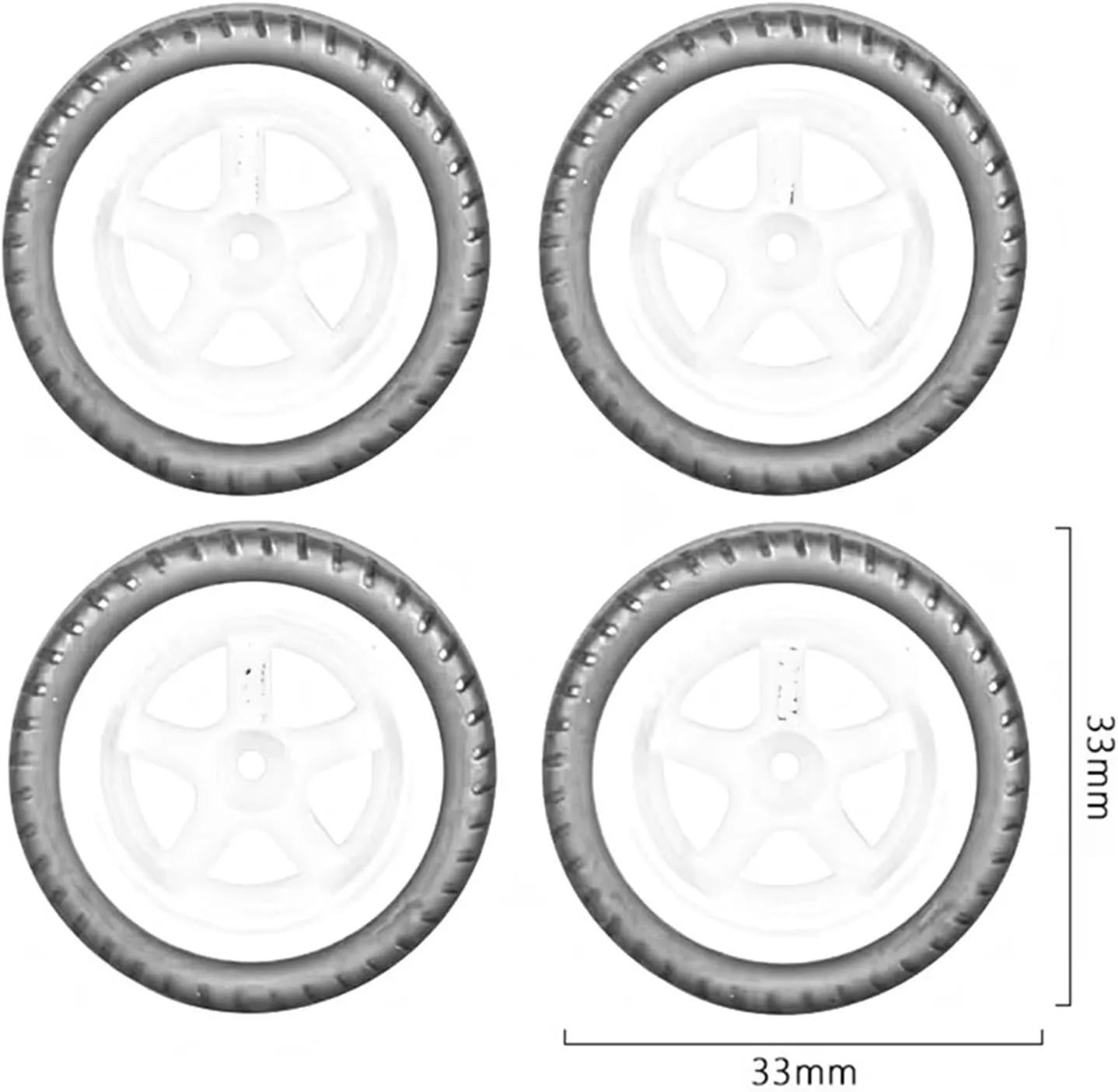 Compatible with LDRC AE86 A86 LD1801 LD1802 LD1803 A01 A02 1/18 RC Hard Drift Tire 4pcs 33mm Wheel Hard Tyre Car Upgrade Parts RC Wheel Tires(ColorC)