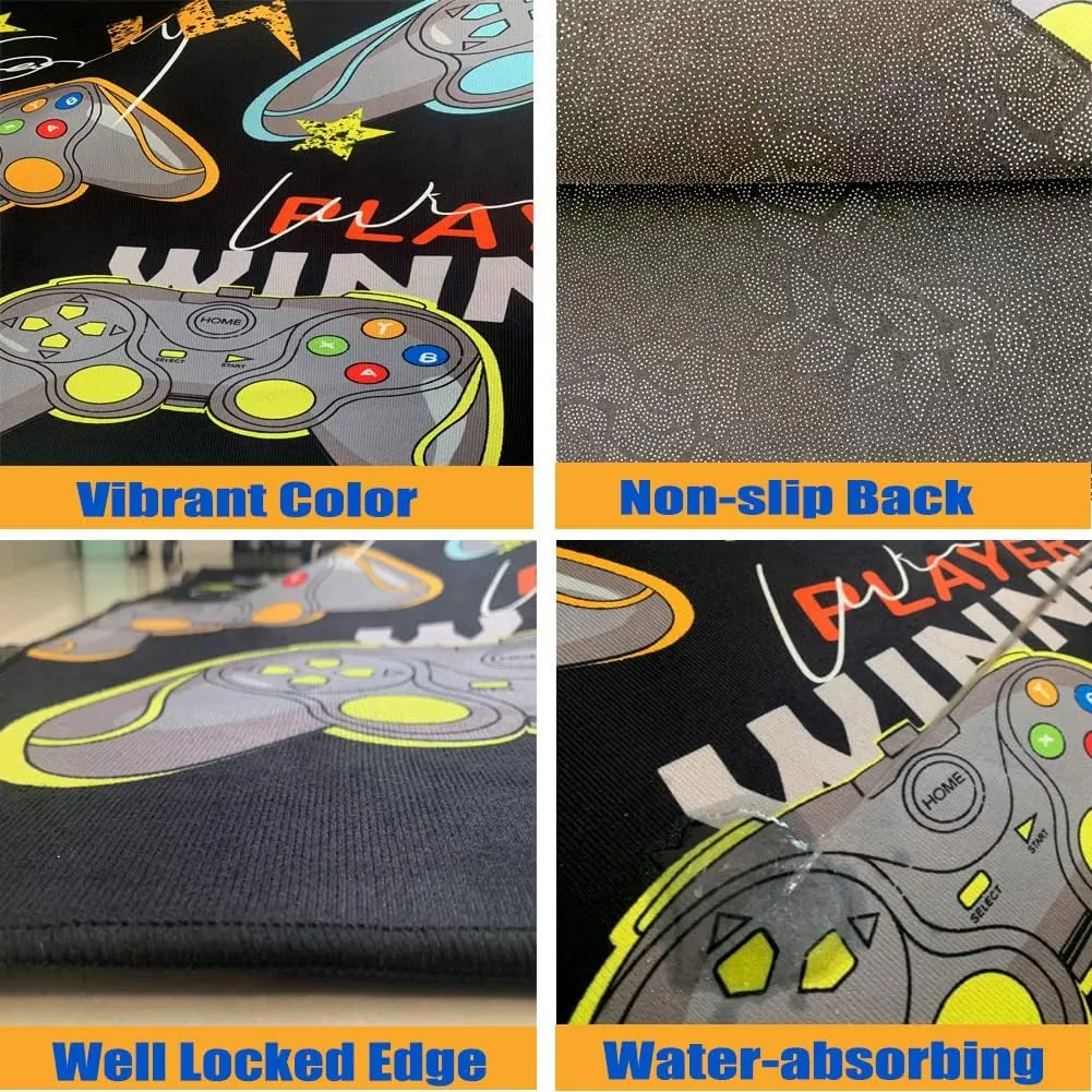 Cool Large 3D Printed Gaming Carpet Rugs for Boys Bedroom, Home Decor Kids Game Room Gamer Area Rugs, Non-Slip Gamepad Carpet for Teen Men Living Room Sofa Playroom Hard Wood Floor Mat, 59"*39"