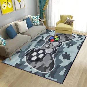 Cool Large 3D Printed Gaming Carpet Rugs for Boys Bedroom, Home Decor Kids Game Room Gamer Area Rugs, Non-Slip Gamepad Carpet for Teen Men Living Room Sofa Playroom Hard Wood Floor Mat, 59"*39"