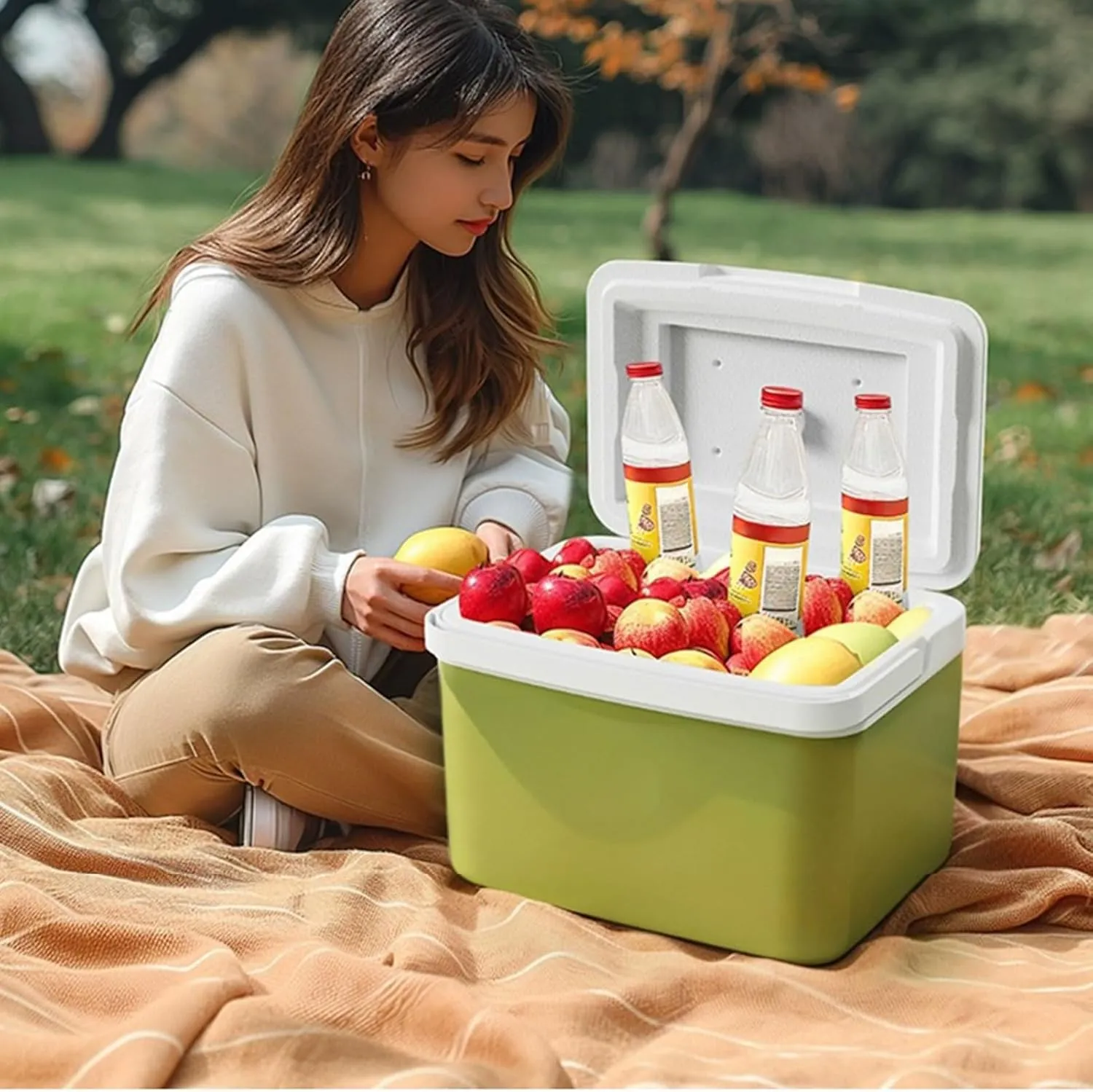 Cooler Box - Effortless coolboxx Chest | Travel Cooler | Outdoor Hard Cooler Portable Leakproof | Portable Cooler with Handle |Large Capacity Lightweight Cooling Chest for Camping Hiking Walking