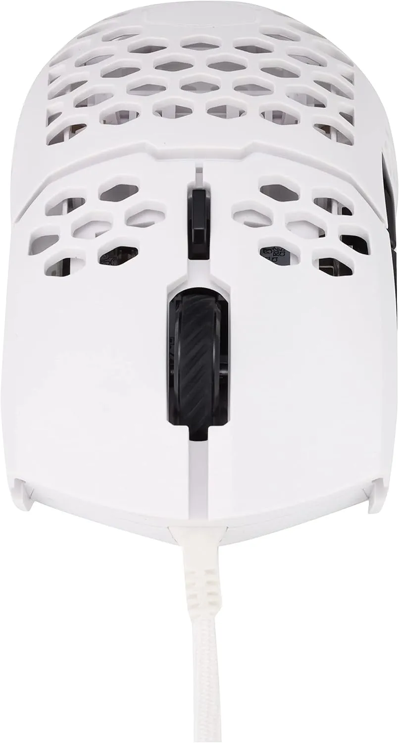 Cooler Master MM710 White Matte 53G Gaming Mouse with Lightweight Honeycomb Shell, Ultralight Ultraweave Cable, Pixart 3389 16000 DPI Optical Sensor