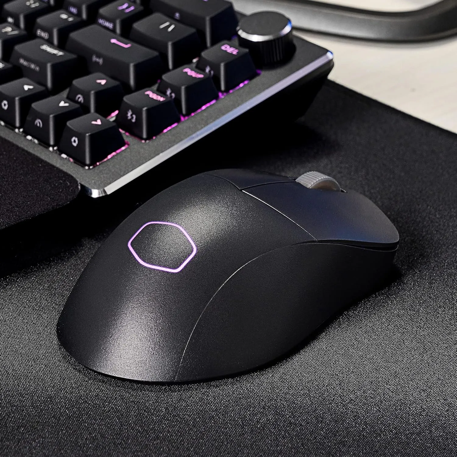 Cooler Master MM731 Wireless Gaming Mouse Black, Adjustable 19,000 DPI, Palm|Claw Grip, 2.4GHz|Bluetooth, PixArt Optical Sensor, Ultraweave Cable, PTFE Feet, RGB Lighting (MM-731-KKOH1)
