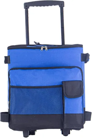 Cooler with Wheels and Pull 43L Large Cooler Waterproof Low Noise Rolling Foldable Multi-Pocket Zipper Closure Insulated for Outdoor