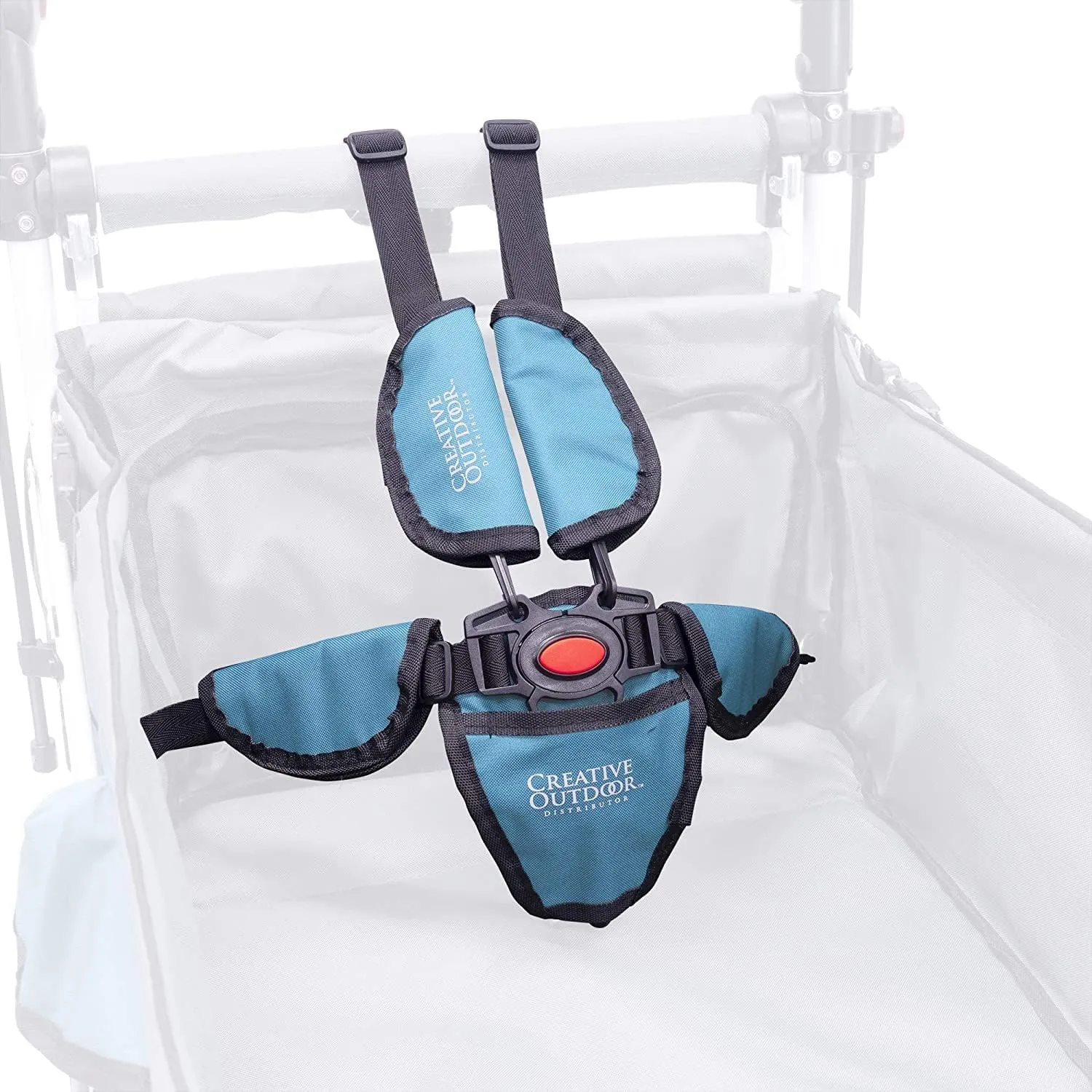 Creative Outdoor Wagon for Kids Push Pull Collapsible Stroller with Canopy Folding Cart, Titanium Series Plus, Beach, Park, Garden, Teal-Grey