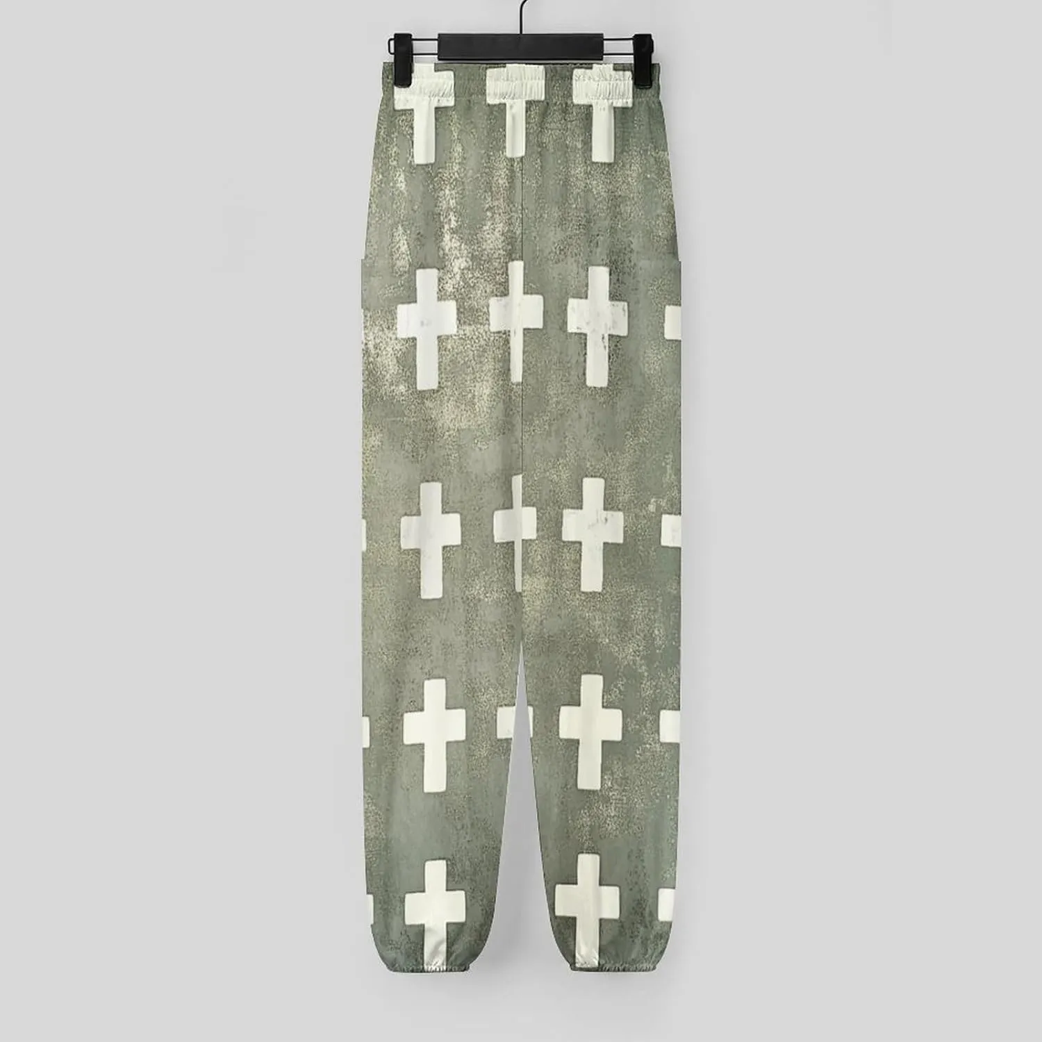 Crosses Texture Yoga Harem Pants for Women Elastic High Waisted Loose Lantern Tapered Harem Pants with Pockets