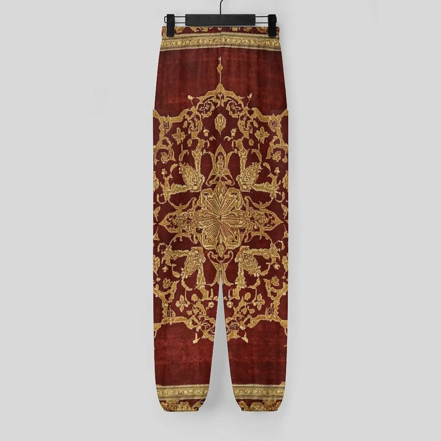 Crosses Texture Yoga Harem Pants for Women Elastic High Waisted Loose Lantern Tapered Harem Pants with Pockets