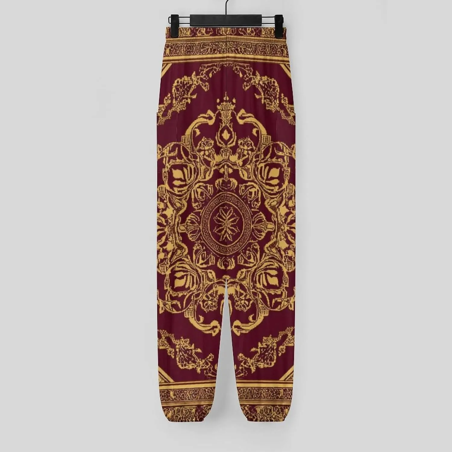 Crosses Texture Yoga Harem Pants for Women Elastic High Waisted Loose Lantern Tapered Harem Pants with Pockets
