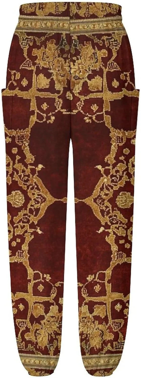 Crosses Texture Yoga Harem Pants for Women Elastic High Waisted Loose Lantern Tapered Harem Pants with Pockets