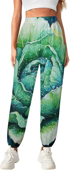Crosses Texture Yoga Harem Pants for Women Elastic High Waisted Loose Lantern Tapered Harem Pants with Pockets