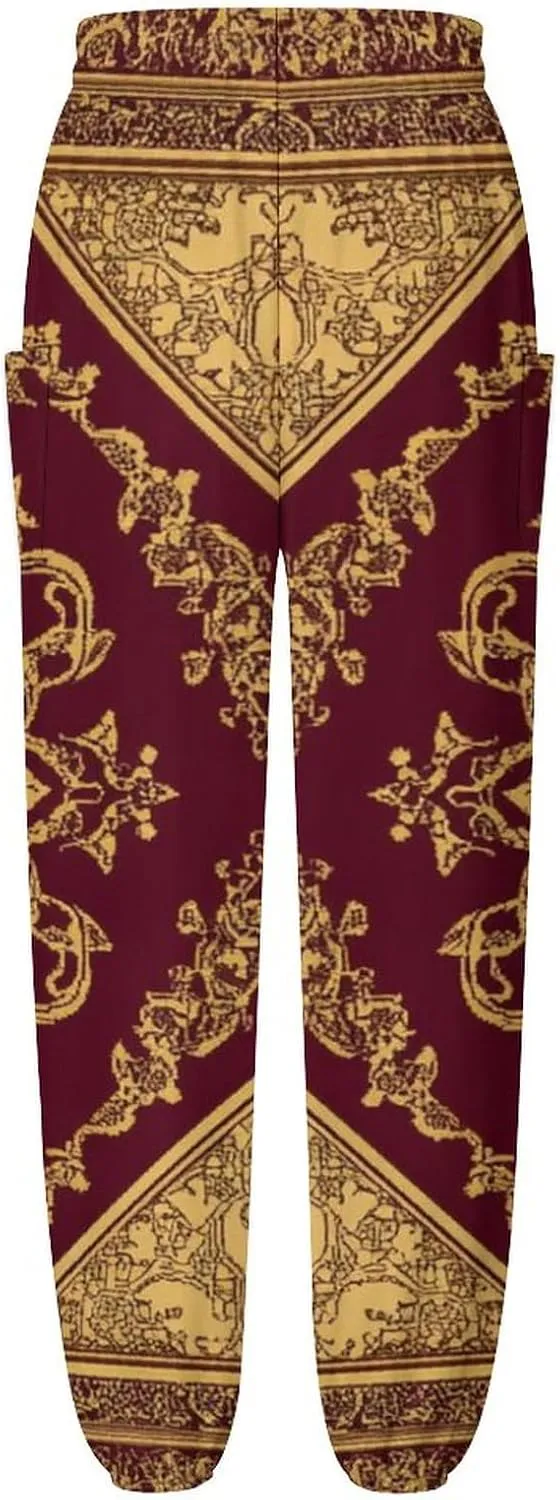 Crosses Texture Yoga Harem Pants for Women Elastic High Waisted Loose Lantern Tapered Harem Pants with Pockets