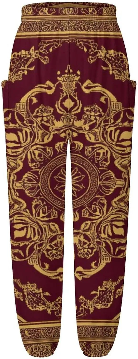Crosses Texture Yoga Harem Pants for Women Elastic High Waisted Loose Lantern Tapered Harem Pants with Pockets