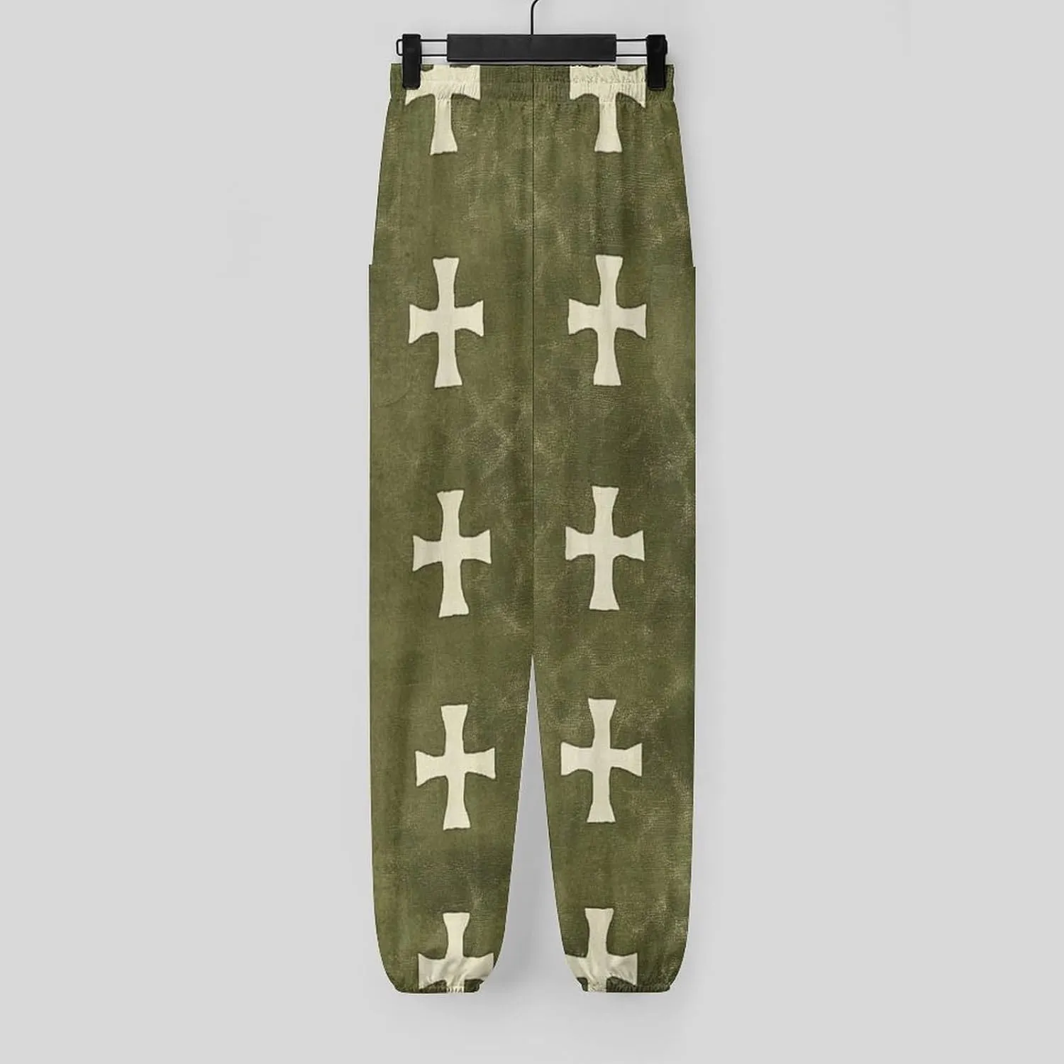 Crosses Texture Yoga Harem Pants for Women Elastic High Waisted Loose Lantern Tapered Harem Pants with Pockets