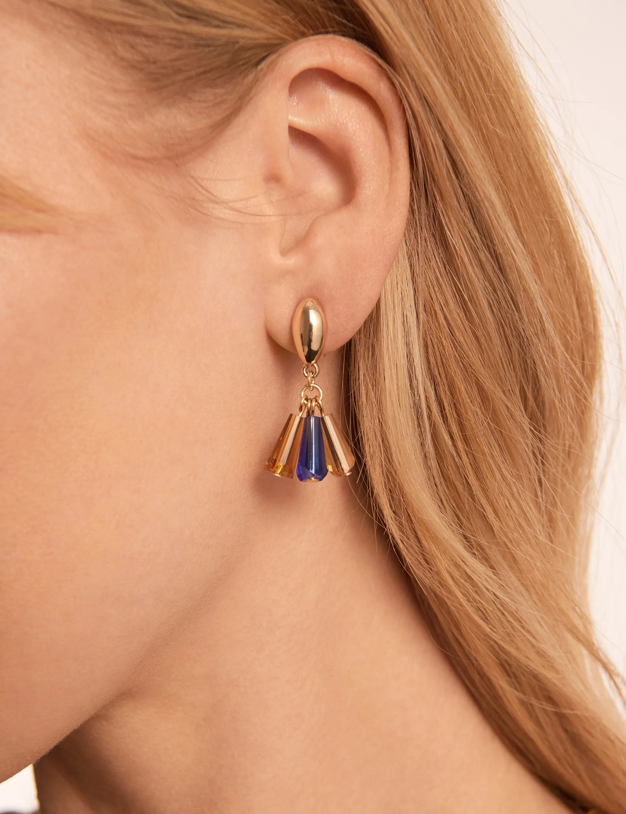 CRYSTAL LANTERN CLIP ON EARRINGS