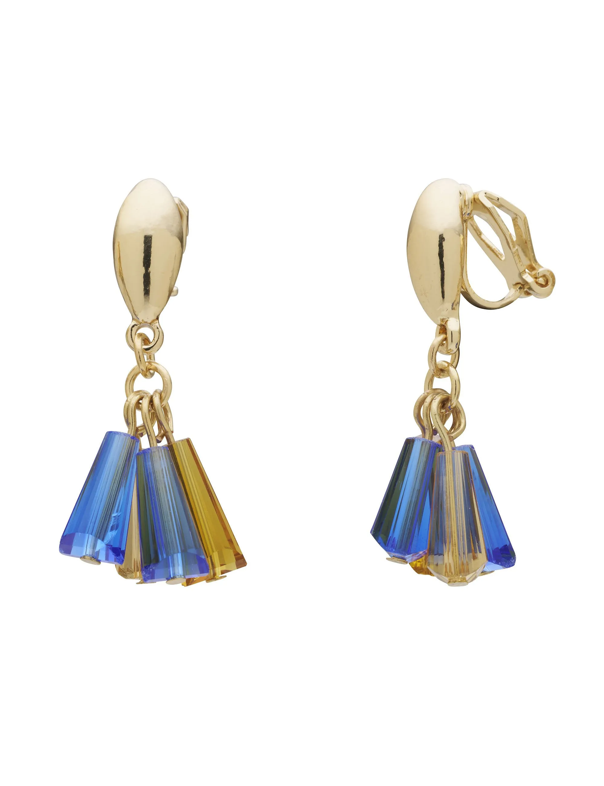 CRYSTAL LANTERN CLIP ON EARRINGS
