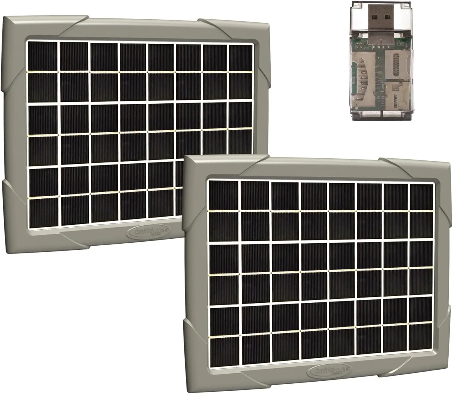 Cuddeback Solar Power Bank - High-Capacity Portable Charger with Solar Charging - Fast Charging for Outdoor Enthusiasts Bundle with High-Speed Card Reader (2-Pack)