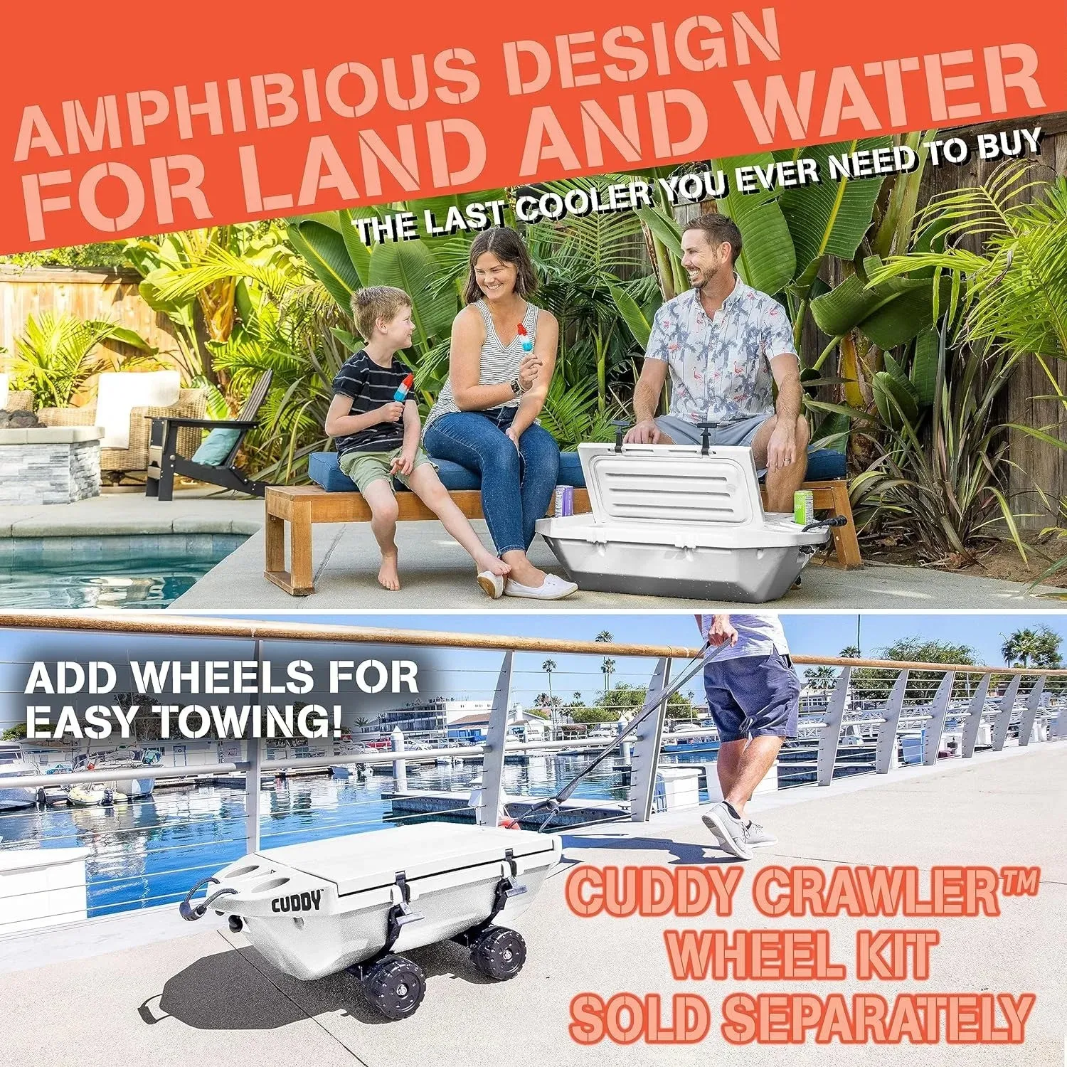 Cuddy Floating Cooler & Dry Storage Vessel – 40QT | Amphibious Hard Shell Design