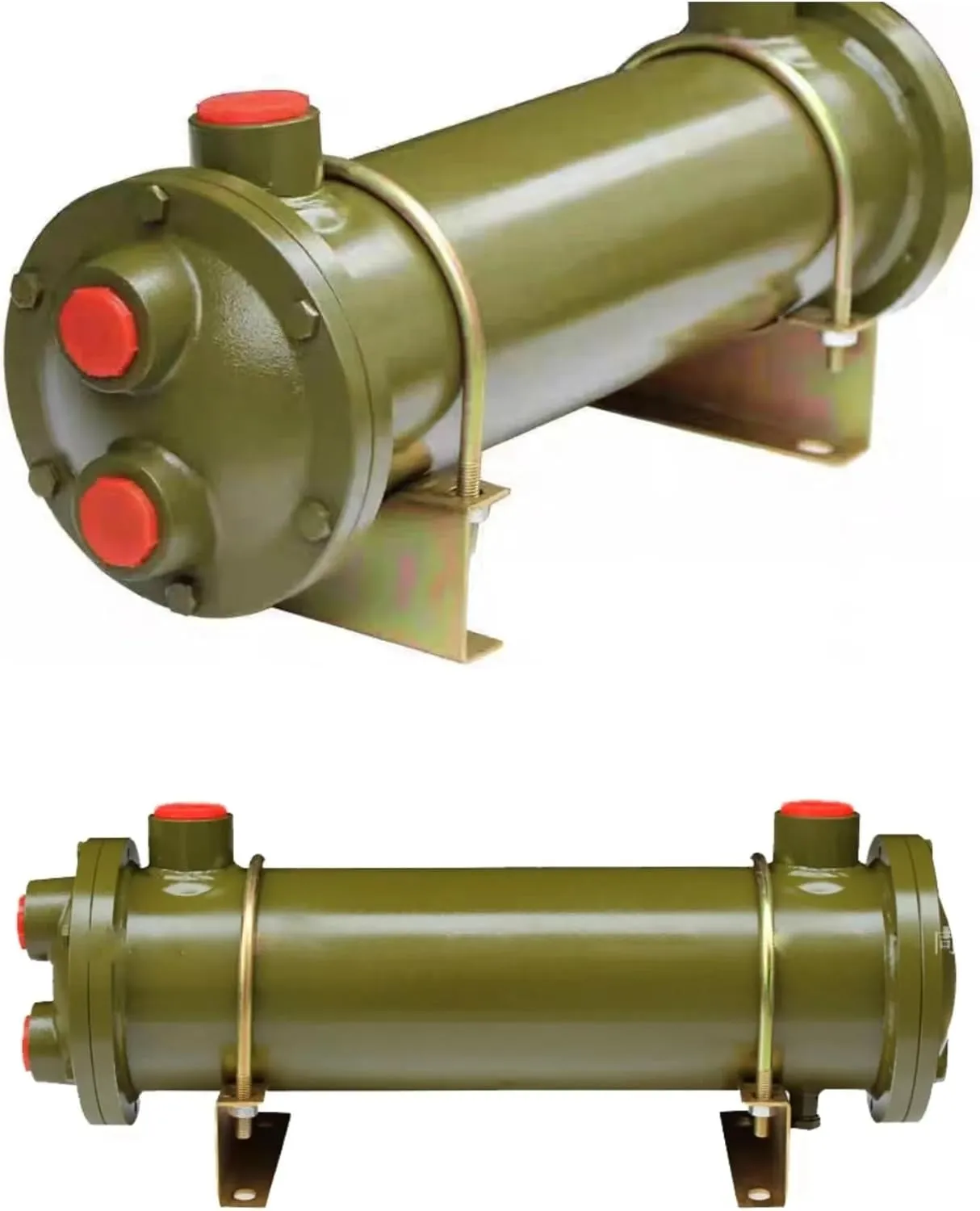 Customized Shell and Tube Oil Cooler Copper Tube Water Cooled Heat Exchanger OR 250 with 3/4" Ports for Industrial Hydraulic Injection Mould Machine (OR-250)