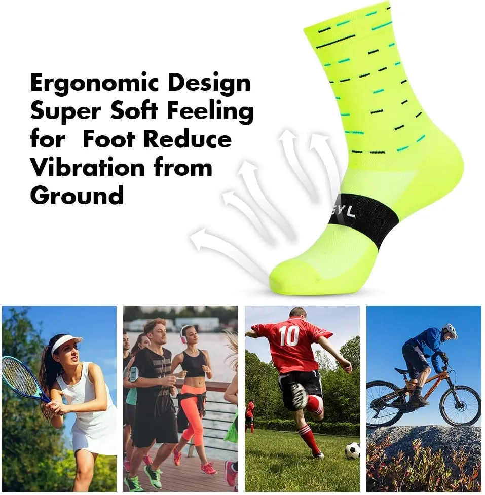 Cycling Socks, Men Women Athletic Crew Cycling Socks, Ankle Compression Sock MTB Road Bike Triathlon Climbing Running