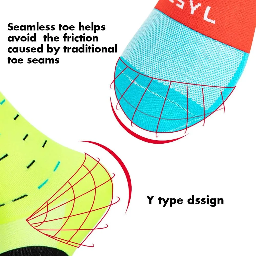 Cycling Socks, Men Women Athletic Crew Cycling Socks, Ankle Compression Sock MTB Road Bike Triathlon Climbing Running