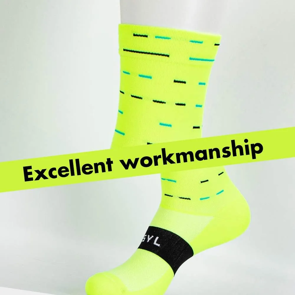 Cycling Socks, Men Women Athletic Crew Cycling Socks, Ankle Compression Sock MTB Road Bike Triathlon Climbing Running