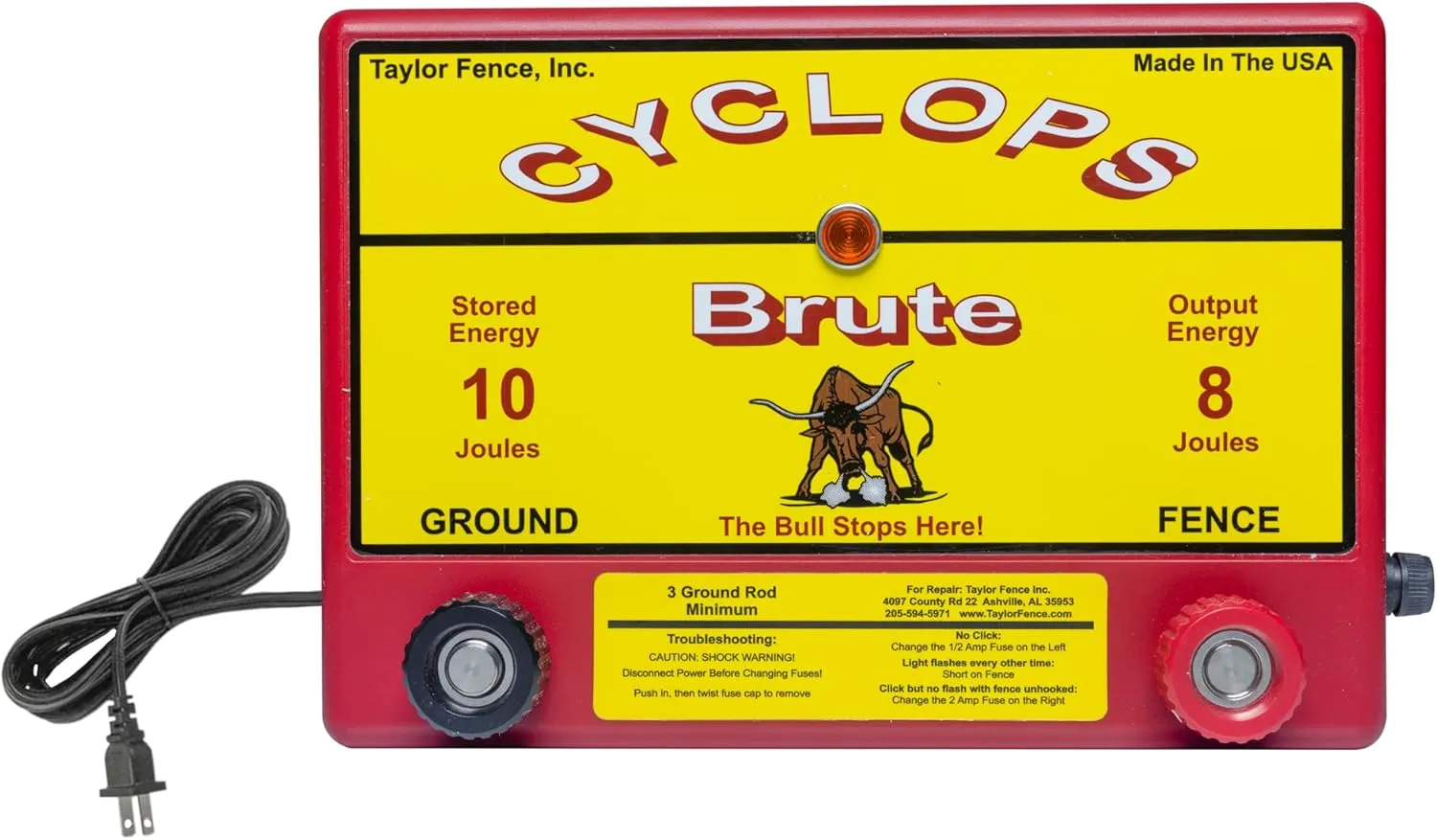 Cyclops Brute - 8 Joule Fence Charger - AC