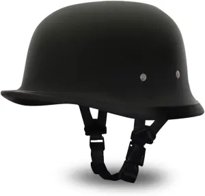 Daytona Helmets German Style Novelty Motorcycle Helmet - Timeless Classic Design, Comfortable Padded Liner, Adjustable Leather Chin Strap- Perfect Biker Accessory for Men & Women