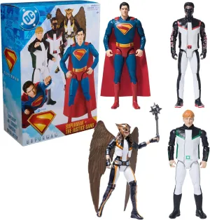 DC Comics, Superman, Green Lantern, Hawkgirl, and Mr. Terrific 4-Pack, 12-Inch Action Figure Set, Superhero Toys for Kids Ages 4 and Up