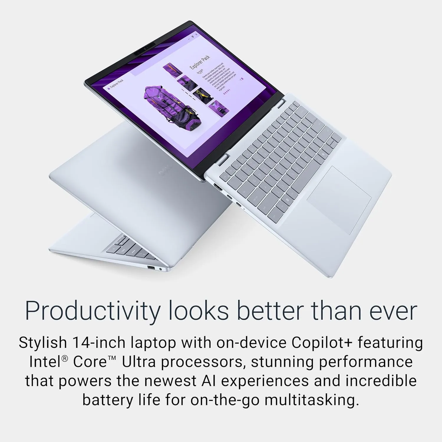 Dell 14 Plus Laptop DB14250-14-inch 16:10 2.5K (2560x1600) Display, Intel Core Ultra 7-258V, 32GB LPDDR5X RAM, 1TB SSD, Intel Arc Graphics, Backlit Copilot Key Keyboard - Previously Inspiron