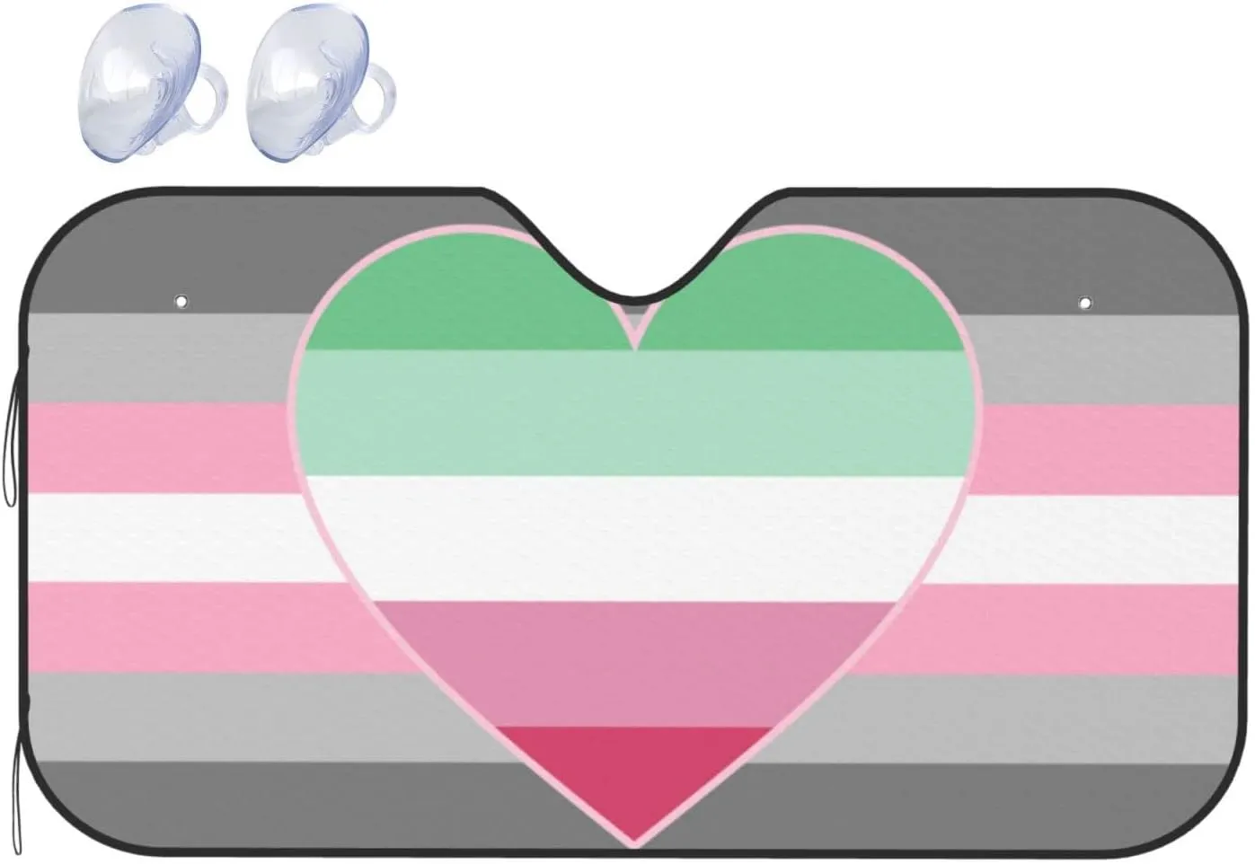 Demigirl Abro-Pride Flag LGBTQ Foldable Car Windshield Sunshade Blocks Heat and Sun Glare Uv Rays
