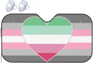 Demigirl Abro-Pride Flag LGBTQ Foldable Car Windshield Sunshade Blocks Heat and Sun Glare Uv Rays