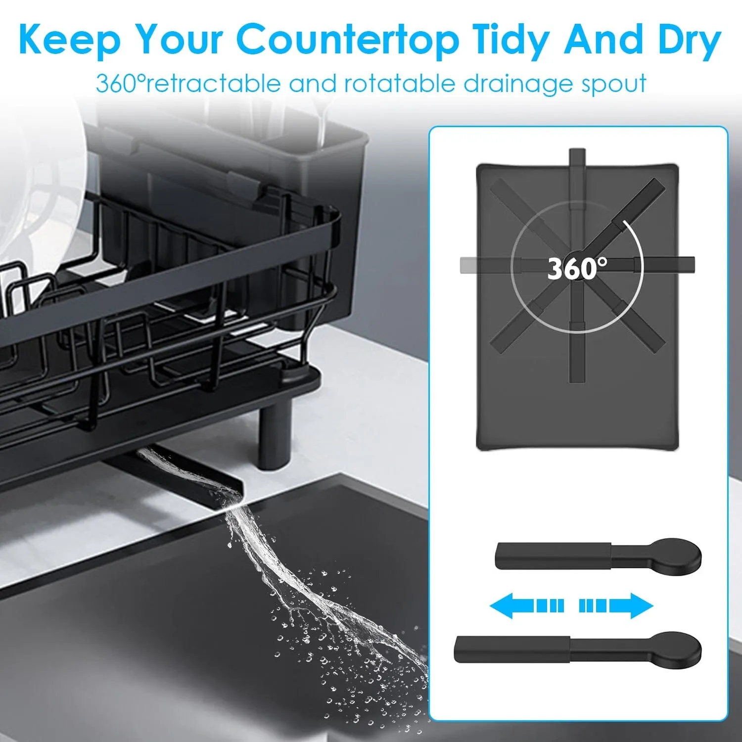 Dish Drying Rack Drain Board Utensil Holder Organizer