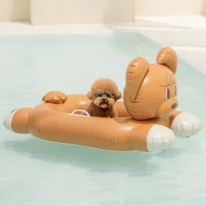 Dog Pool Float Raft, Inflatable Dog Swimming Float for Summer, Durable, Dog Water Toys, Character with Rope