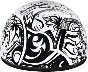 DOT Approved Daytona Motorcycle Half Face Helmet - Skull Cap Graphics for Men & Women, Scooters, ATVs, UTVs & Choppers - W/ Lovesee, Large