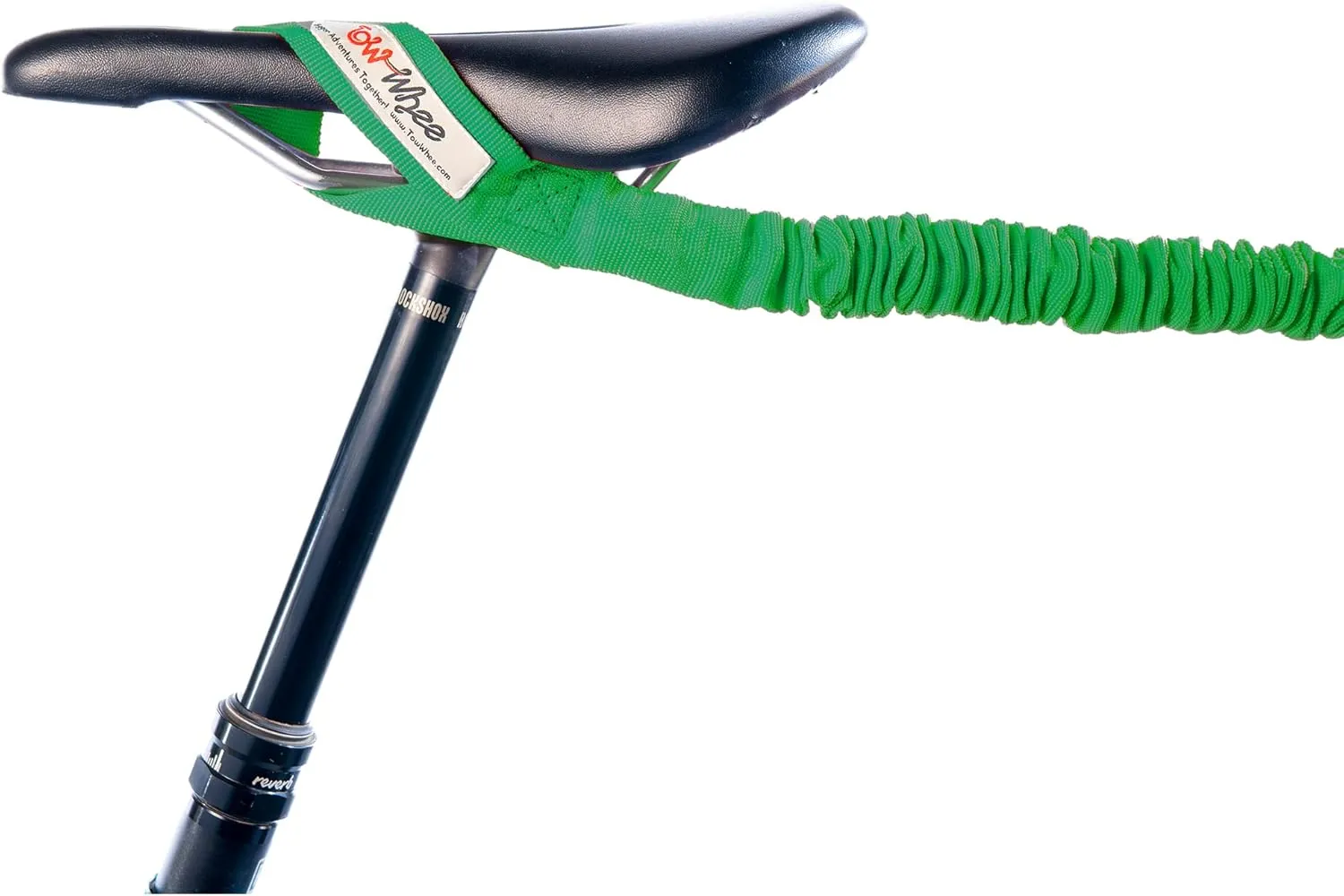 E-Bike/Adult Connect Strap Bike Bungee Tow Rope | MTB & Cycling Stretch Pull Strap | Compatible with Any Bicycle (Adult Green Connect Kit) - Made in The USA