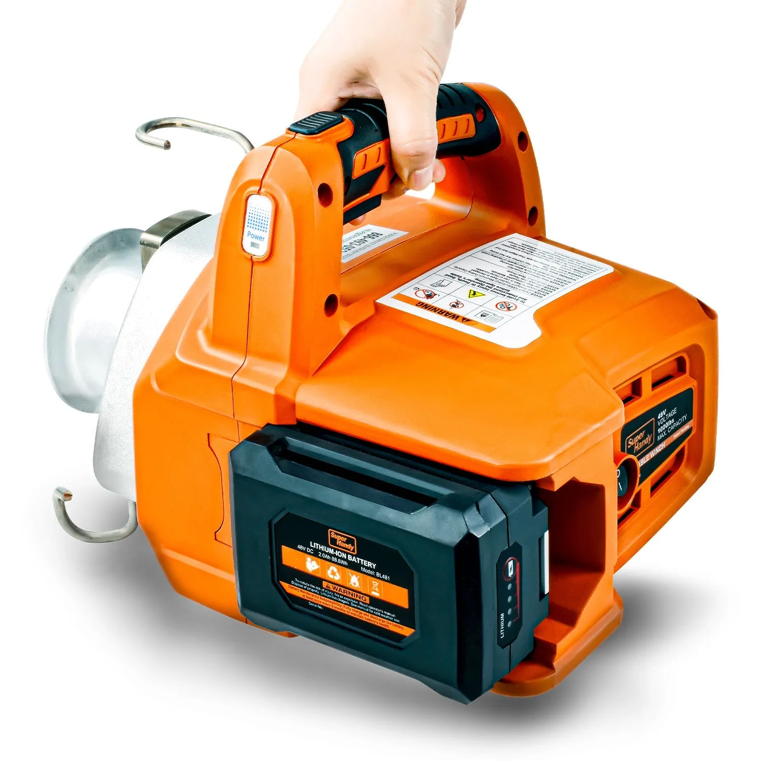 Electric Capstan Winch - 48V 2Ah Battery, Low-Stretch Rope