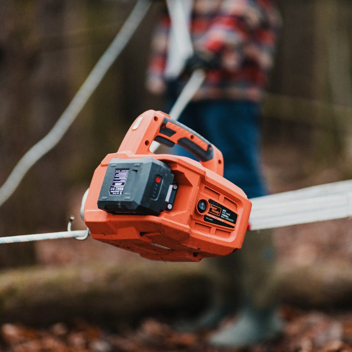 Electric Capstan Winch - 48V 2Ah Battery, Low-Stretch Rope