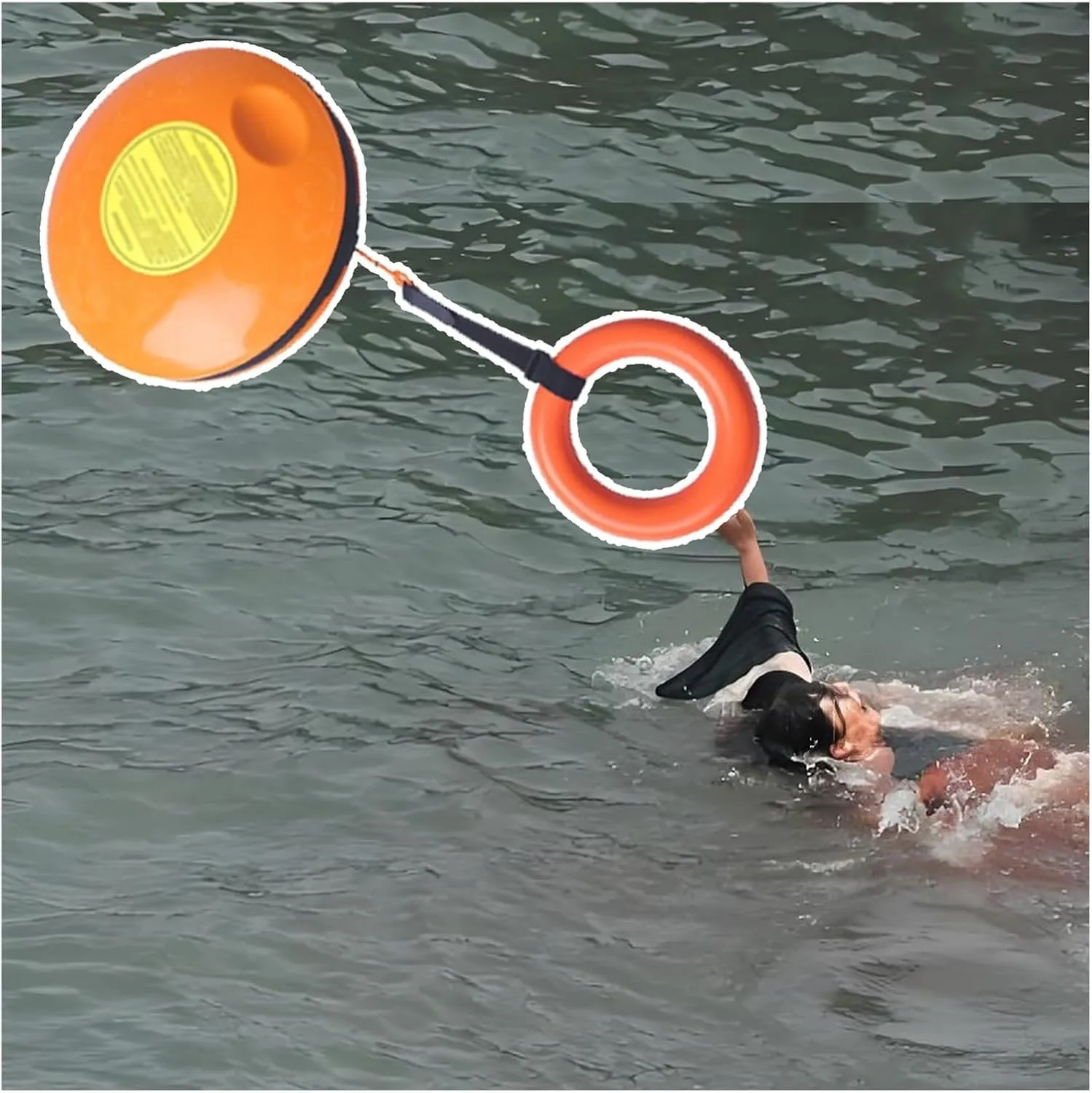 Emergency Rescue Disc Throwing, Light Water Rescue Throwable Frisbee with Embedded Rubber Hand Ring & 131ft Rope, Pool Safety Equipment Drowning, Symmetrical Groove ABS(11- Pieces Pack)
