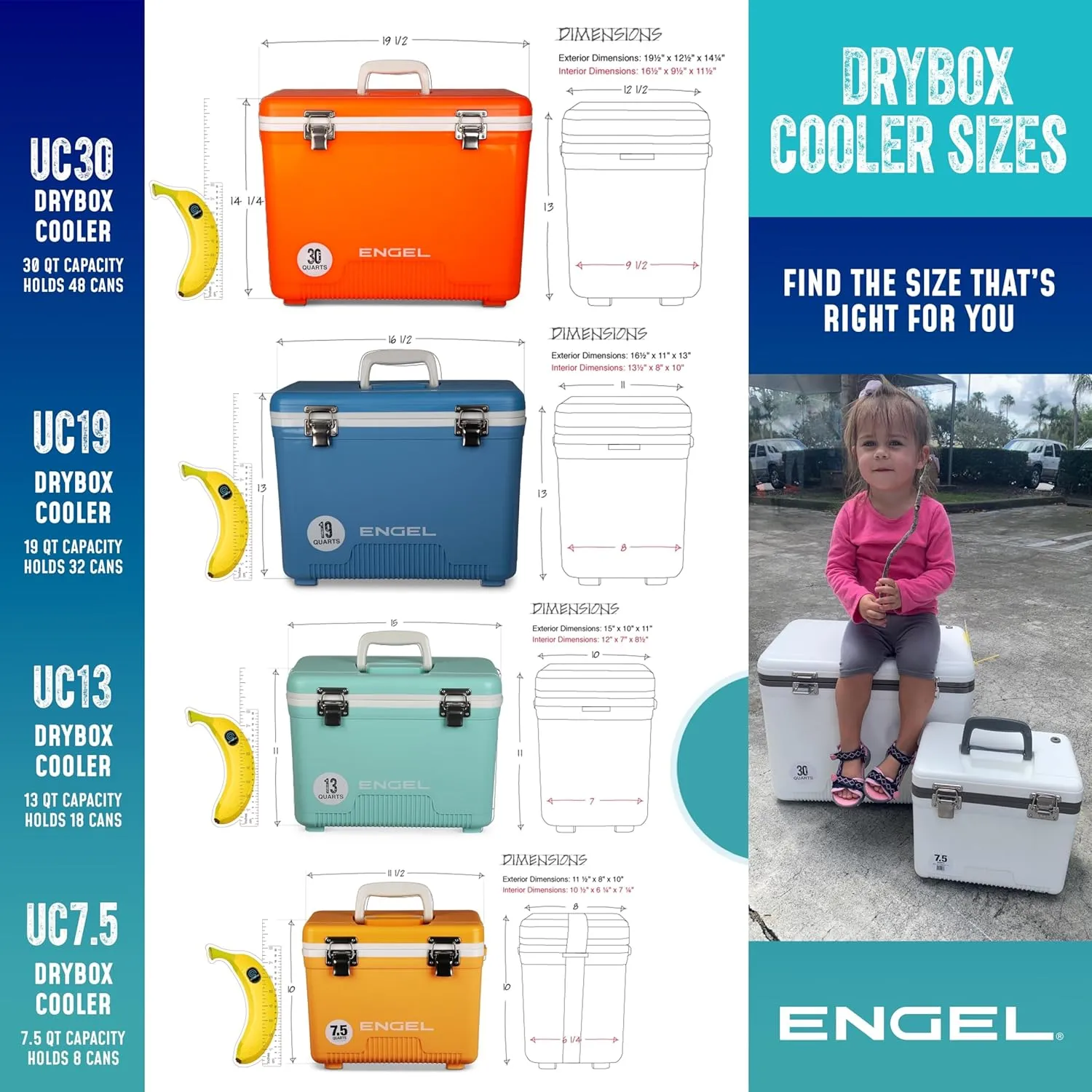 Engel UC30 30qt Leak-Proof, Air Tight, Drybox Cooler and Hard Shell Lunchbox