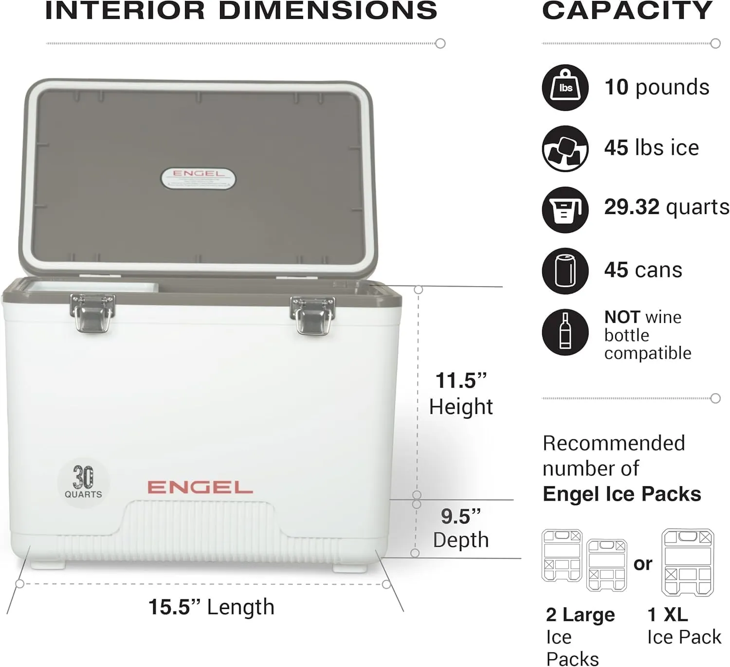 Engel UC30 30qt Leak-Proof, Air Tight, Drybox Cooler and Hard Shell Lunchbox