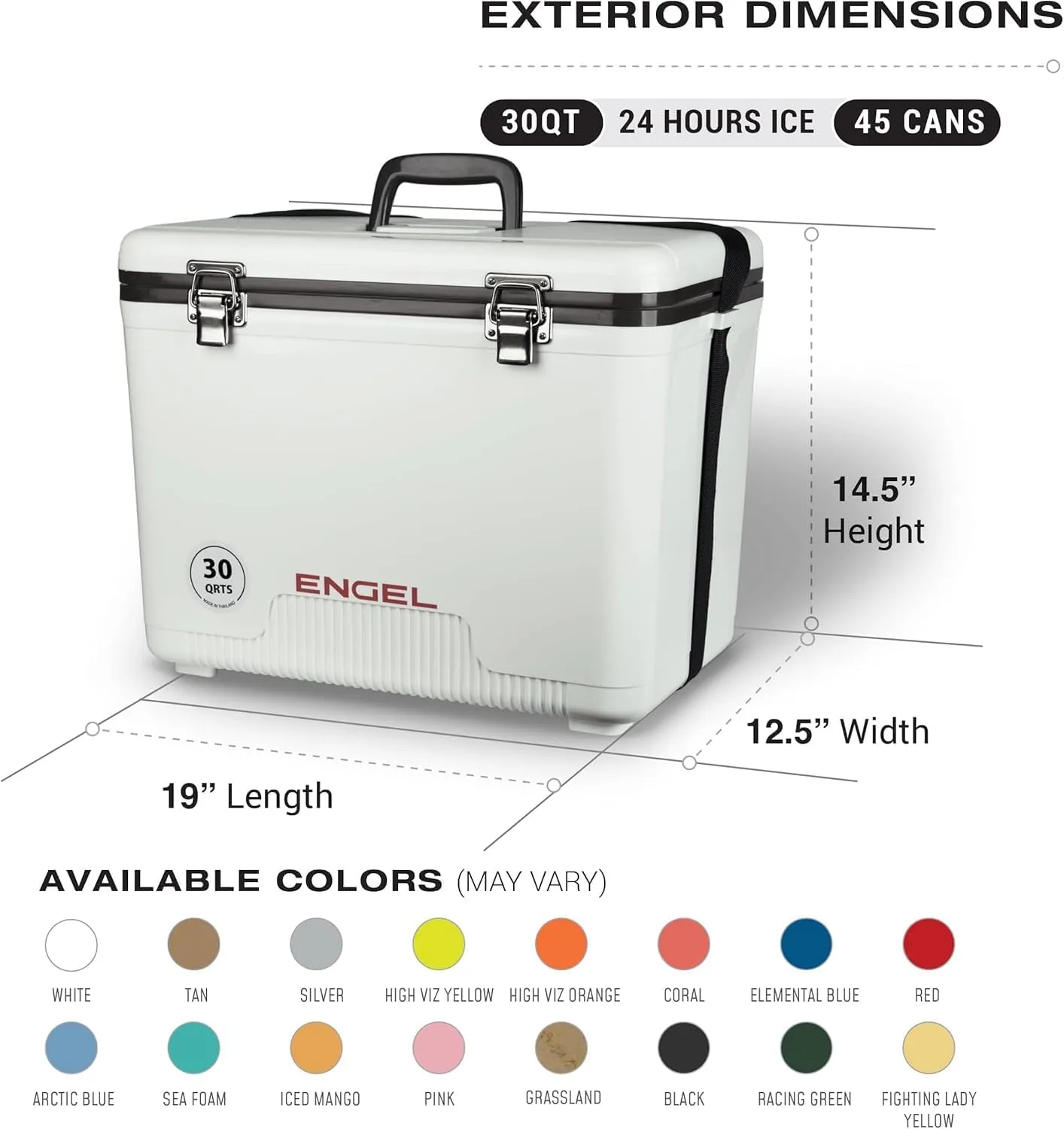 Engel UC30 30qt Leak-Proof, Air Tight, Drybox Cooler and Hard Shell Lunchbox