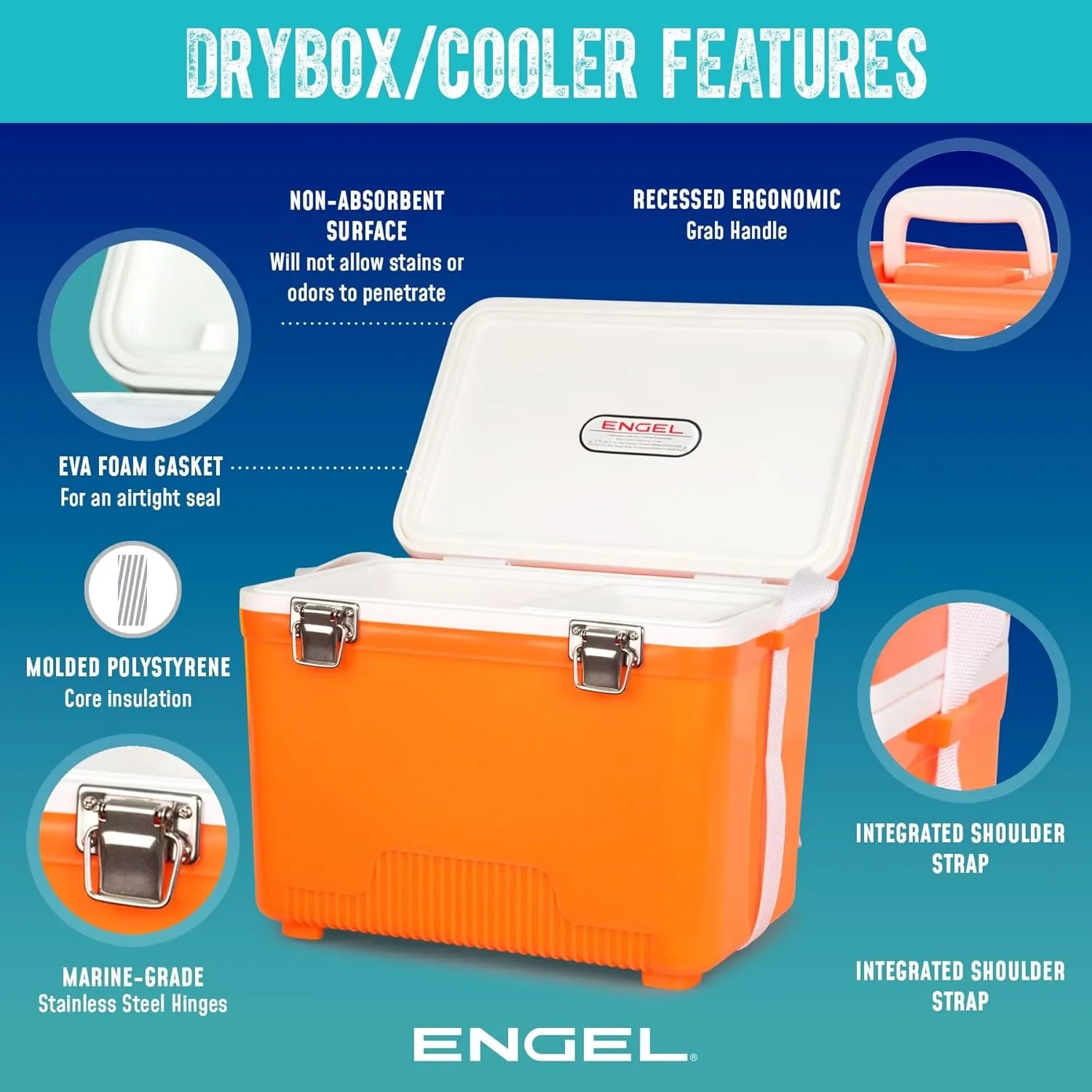 Engel UC30 30qt Leak-Proof, Air Tight, Drybox Cooler and Hard Shell Lunchbox