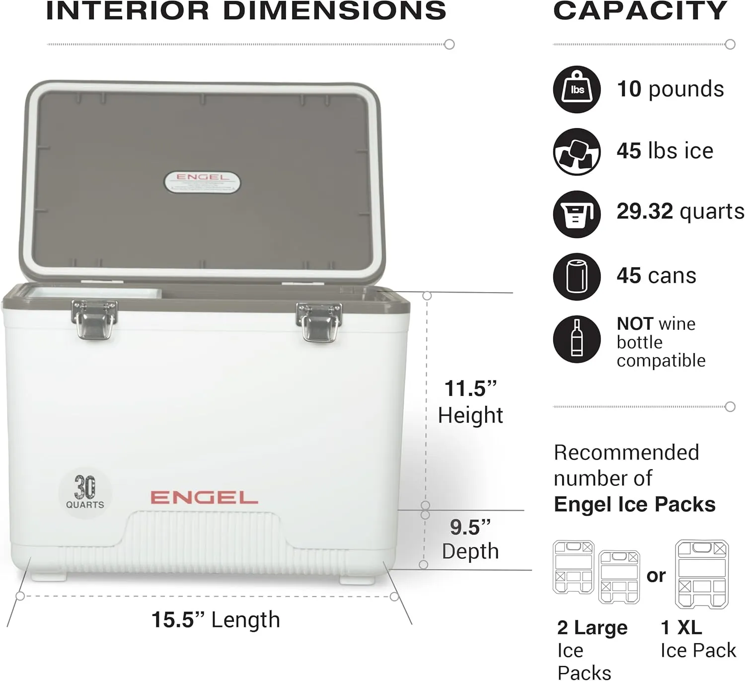 Engel UC30 30qt Leak-Proof, Air Tight, Drybox Cooler and Hard Shell Lunchbox