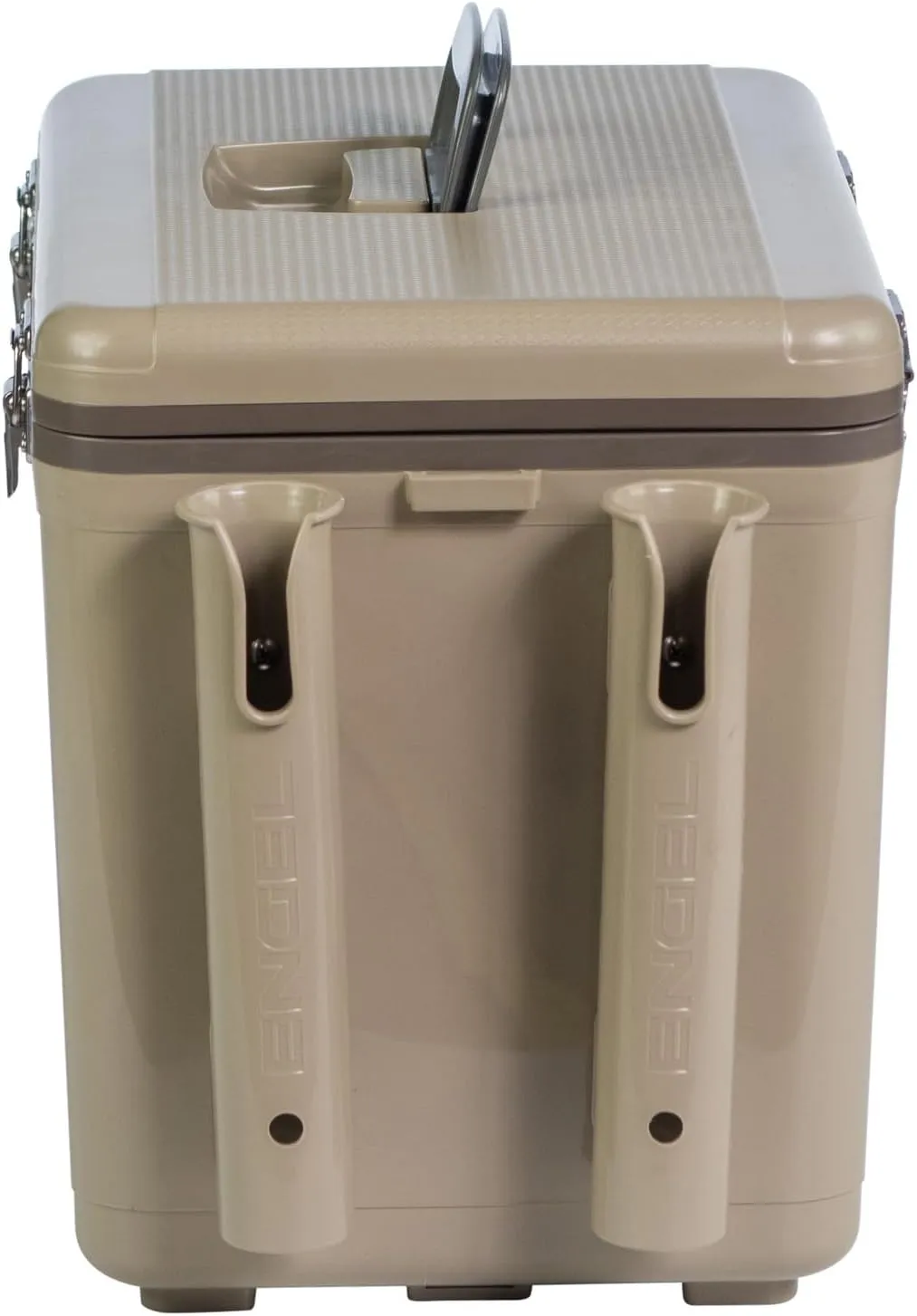 Engel UC30 30qt Leak-Proof, Air Tight, Fishing Drybox Cooler with Built-in Fishing Rod Holders, Also Makes The Perfect Hard Shell Lunchbox for Men and Women in White