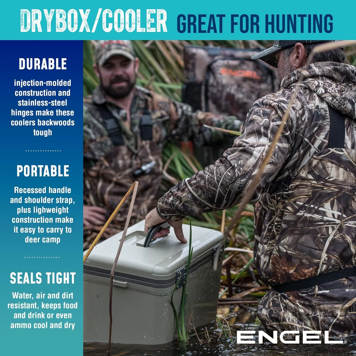 Engel UC7 7.5qt Leak-Proof, Air Tight, Drybox Cooler and Small Hard Shell Lunchbox for Men and Women