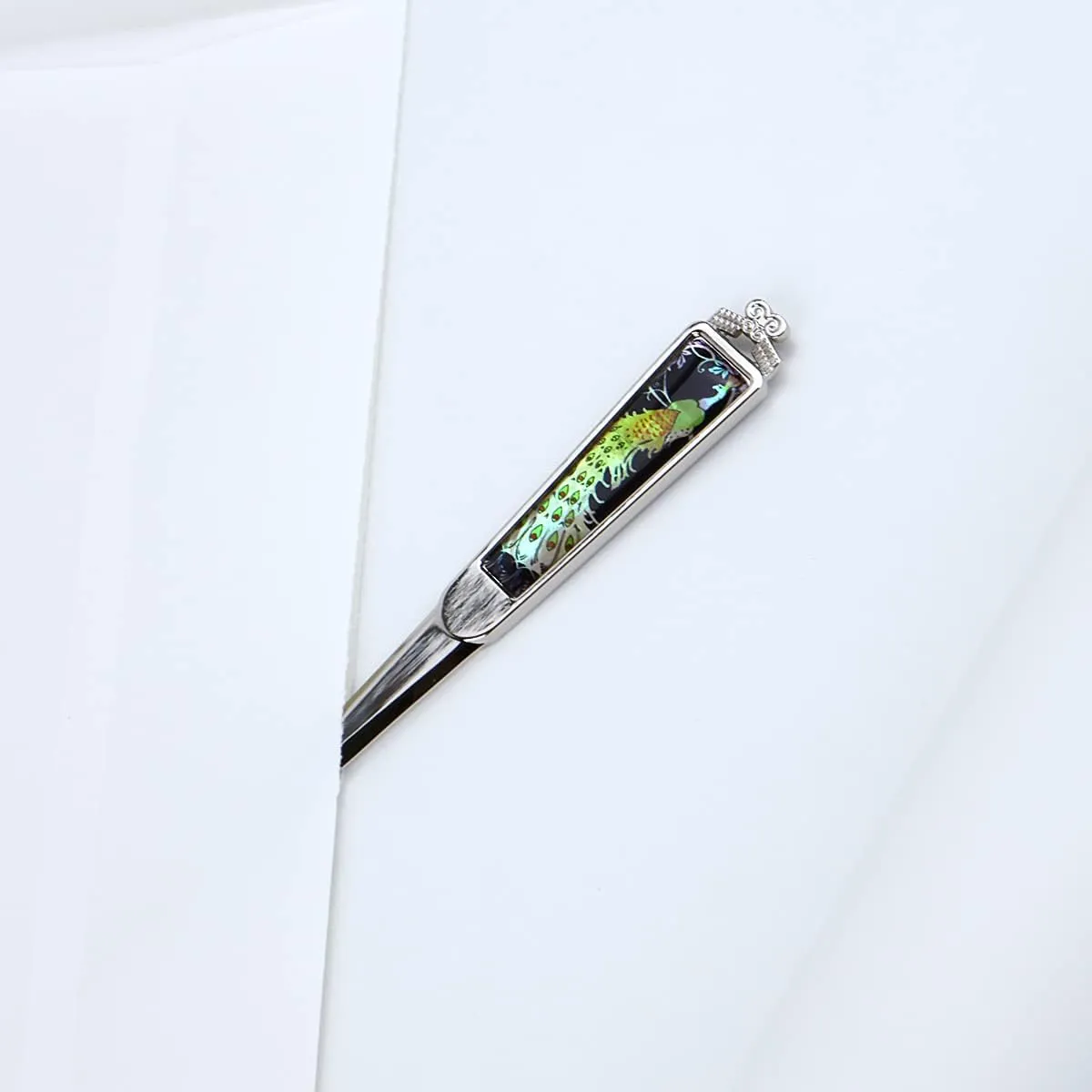 Envelope Opener Cutter Knife – 168mm Decorative Letter Opener for Envelopes, Boxes, Packages – Premium Rustproof Iron Letter Opener for Everybody – Anti-Fingerprint Treatment (Peacock)