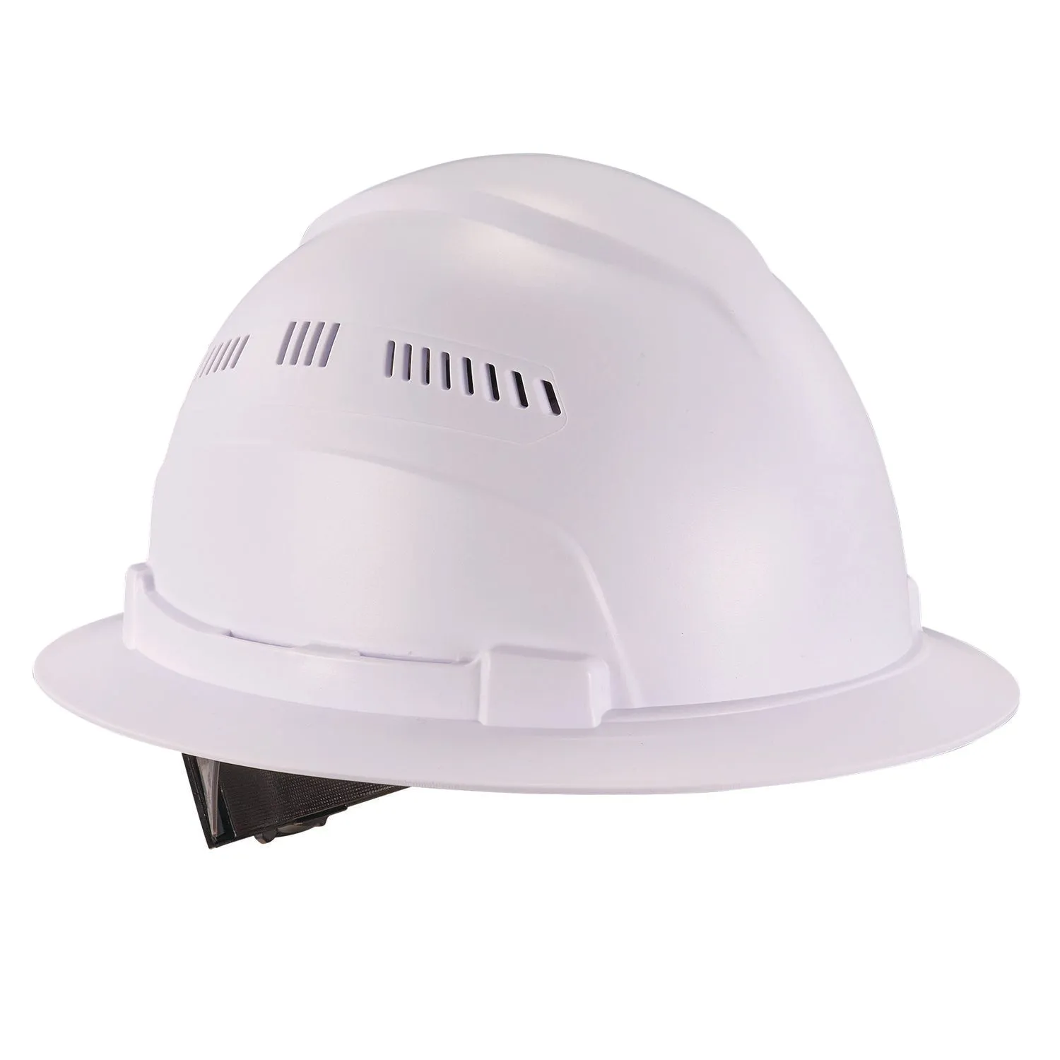 ergodyne® Skullerz 8968 Class C Lightweight Full Brim Hard Hat, Adjustable Venting, 6-Point Rachet Suspension, White