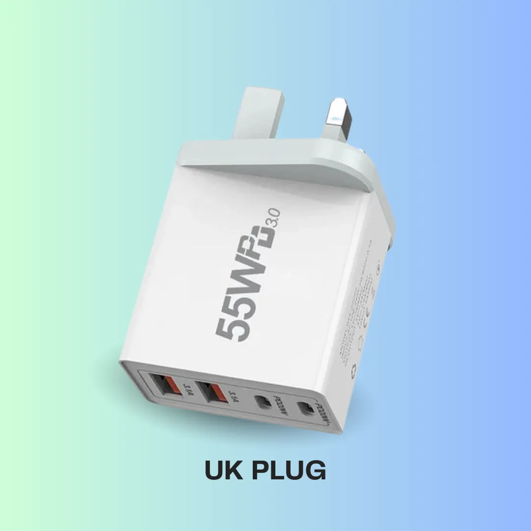 EU/US/UK/AU Plug USB Quick Charge 3.0 Phone Adapter - Portable Fast Charger with Type-C for iPhone 13 Pro Max
