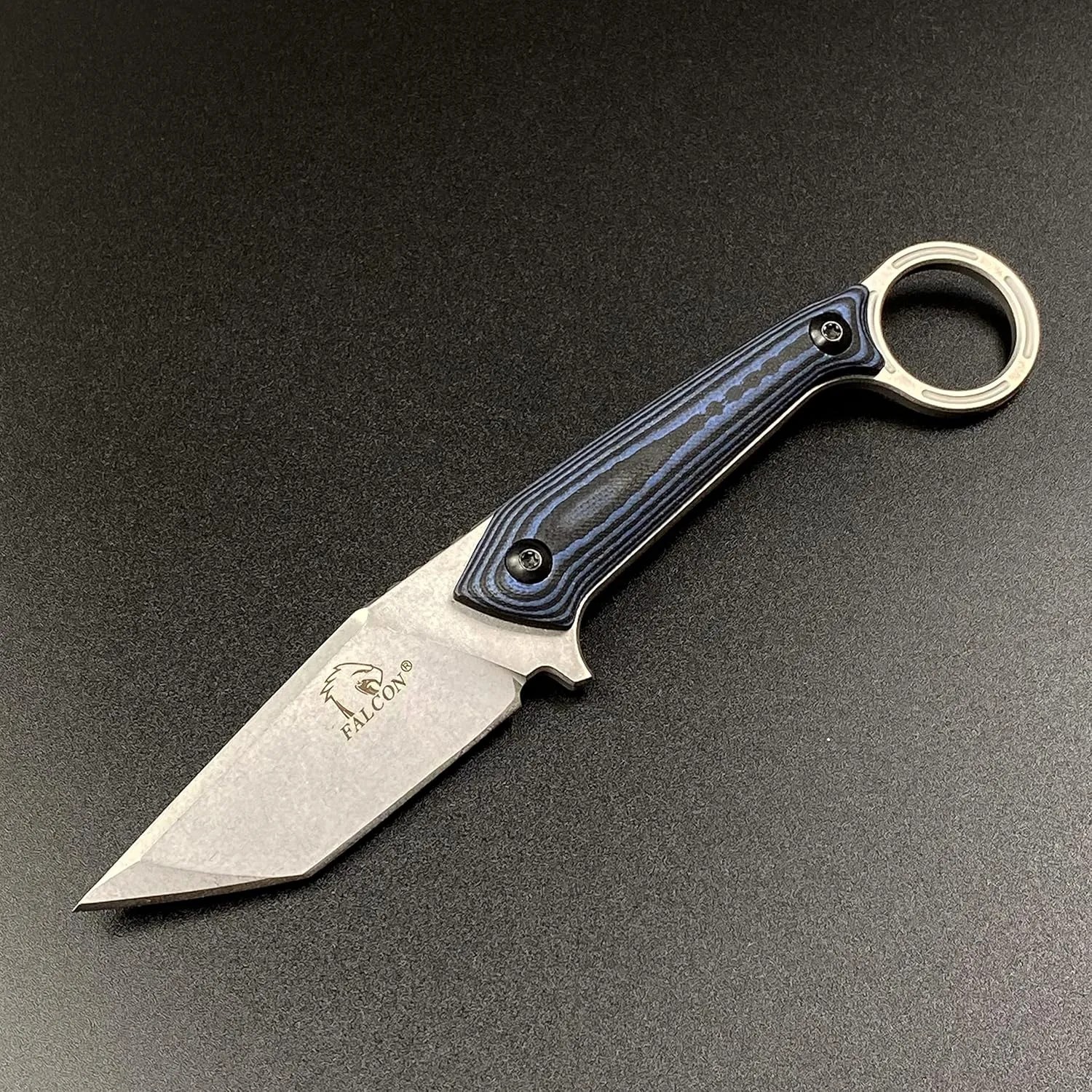 Falcon Karambit Style 7" Tactical Hunting Knife w/Kydex Black Sheath With Lockable Push Button For EDC Use and Outdoors