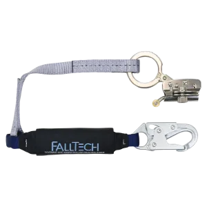 FallTech 8359 Hinged Trailing Stainless Steel Rope Adjuster with 3' ViewPack® Energy Absorbing Lanyard (each)