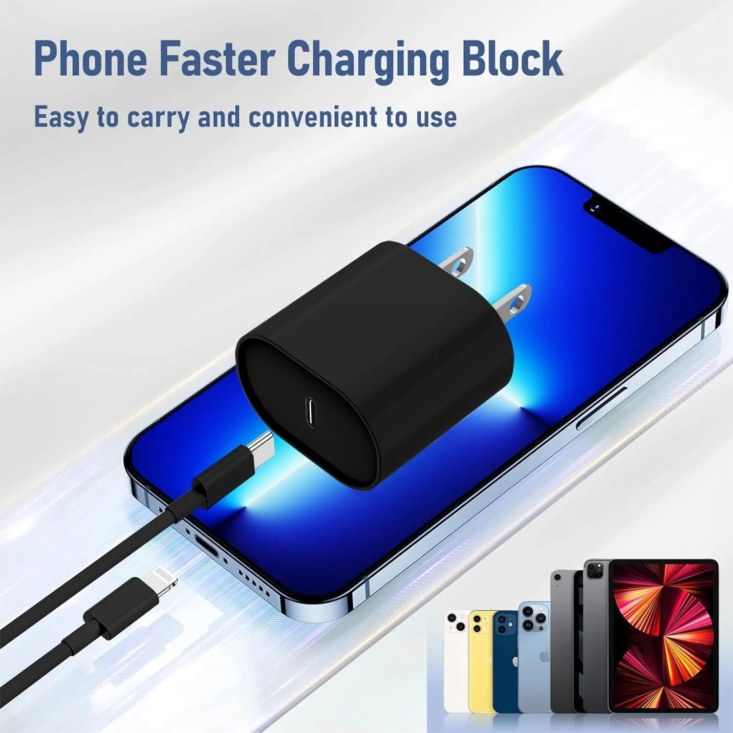 Fast Charger for i Phone 14 13 12 Charge Fast Charging, 2Pack 10FT USB C to L Cable with 20W USB C for i Phone Charger Block, Compatible with iPhone 14 13 12 Pro 14 Plus 13 Pro Max - Black